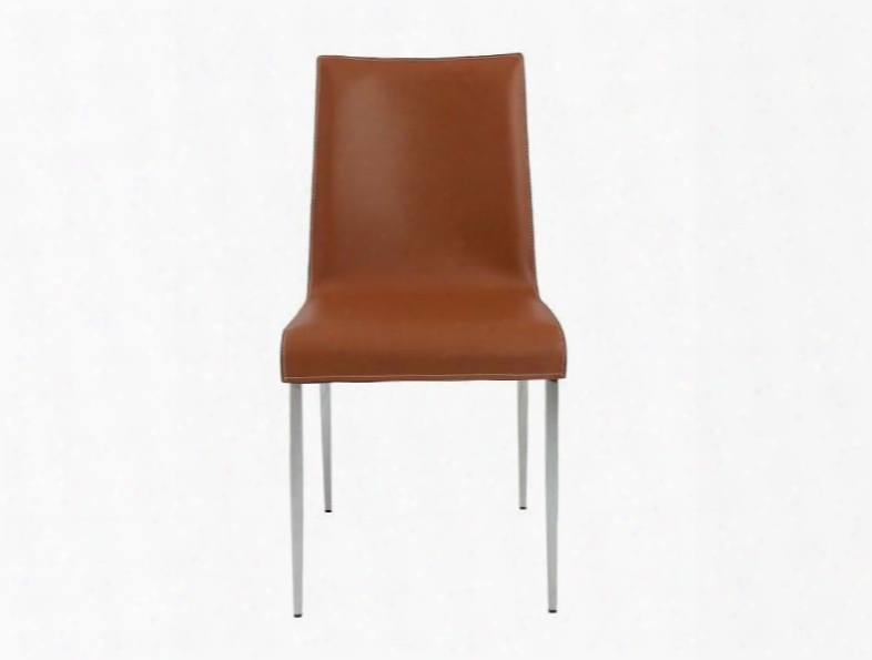 Set Of Two Cam Side Chairs In Cognac Design By Euro Style