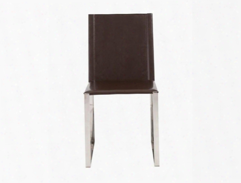 Set Of Two Cora Side Chairs In Dark Brown Design By Euro Style