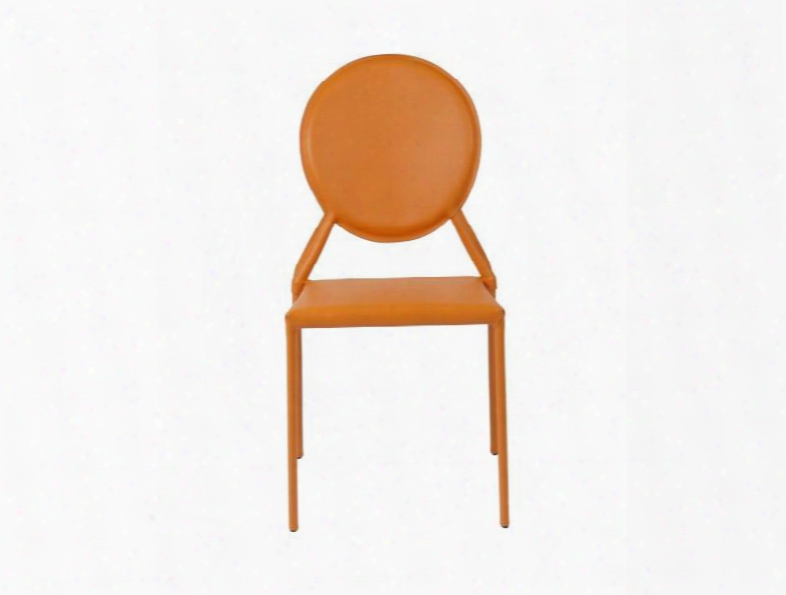 Set Of Two Isabella Sied Chairs In Orange Design By Euro Style