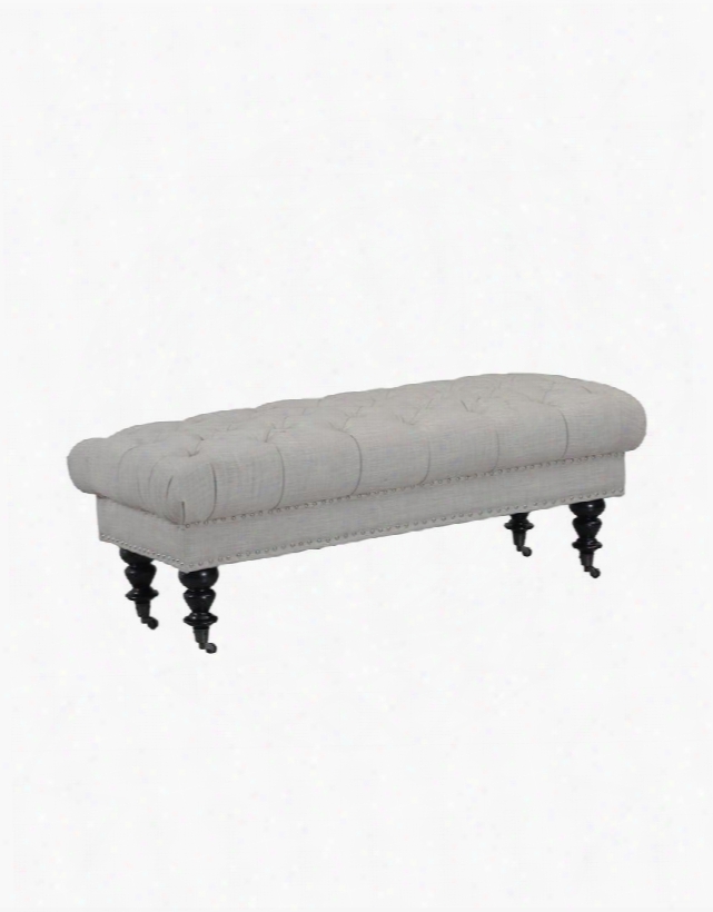 Sophia Collection 14s7081 51" Ottoman With Casters Button Tufting Nail Head Trim And Fabric Upholstery In