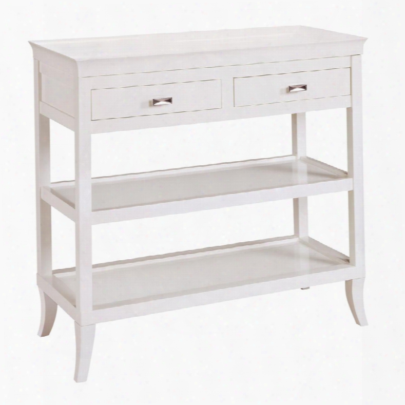 Tamara Collection 6042716 36& Quot; Hall Console With 2 Drawers 2 Shelves Removable Serving Tray And Hardwood Materials In White