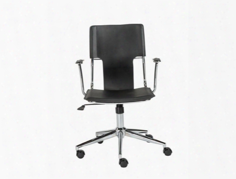 Terry Office Chair In Black Leatherette Design By Euro Style