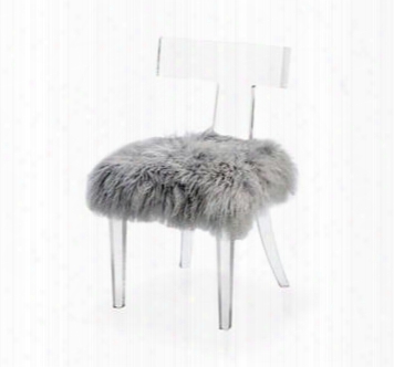 Tristan Klismos Sheep Skin Gray Chair Design By Interlude Home