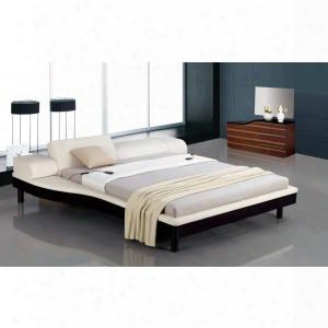 Vgwcportofino-whtek Modrest Portofino Eastern King Size Bed With Built-in Nightstands Electrically Adjustable Bonded Leather Headboad And Heirloom Curved