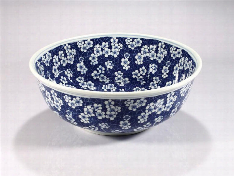 Za-224 Porcelain Sink Bowl In Navy White