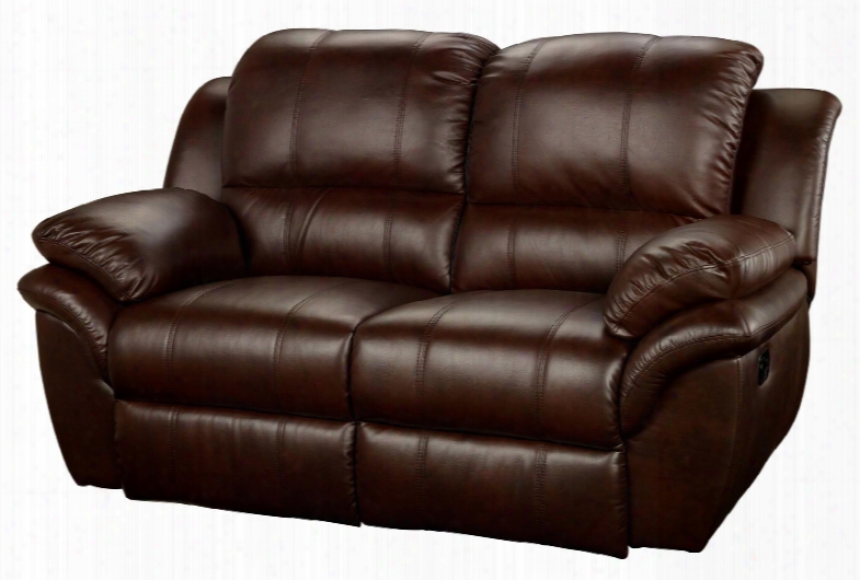 22-203-22-brn Cabo 69" Dual Recliner Loveseat With Power Recline Contemporary Design Bonded Leather Match Hardwood Frame Sinuous Spring "no Sag" Support