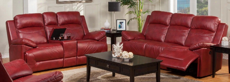 2224432redsl Cortez 2 Piece Power Reclining Living Room Set With Sofa And Loveseat In