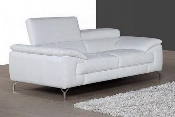 A973 Collection 1790611-l 73" Italian Leather Loveseat With 2 Independent Click Headrest Padded Arms Stitching Details In