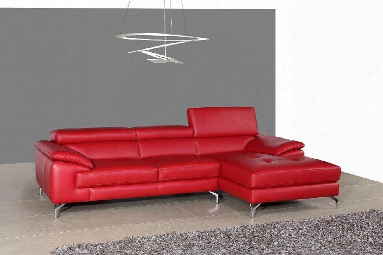 A973b Collection 179061-rhfc Italian Leather  Mini Right Facing Sectional Sofa With 3 Independent Ratchet Headrest In