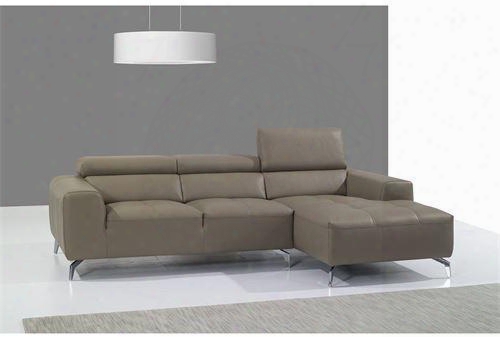 A978b Collection 17906121-rhfc 99" Leather Sectional Right Facing Sofa With High-density Foam Seat And Back Cushions In