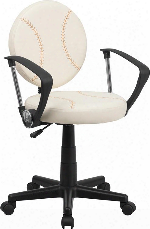 Bt-6179-base-a-gg Baseball Brown/cream Nylon Task Chair With