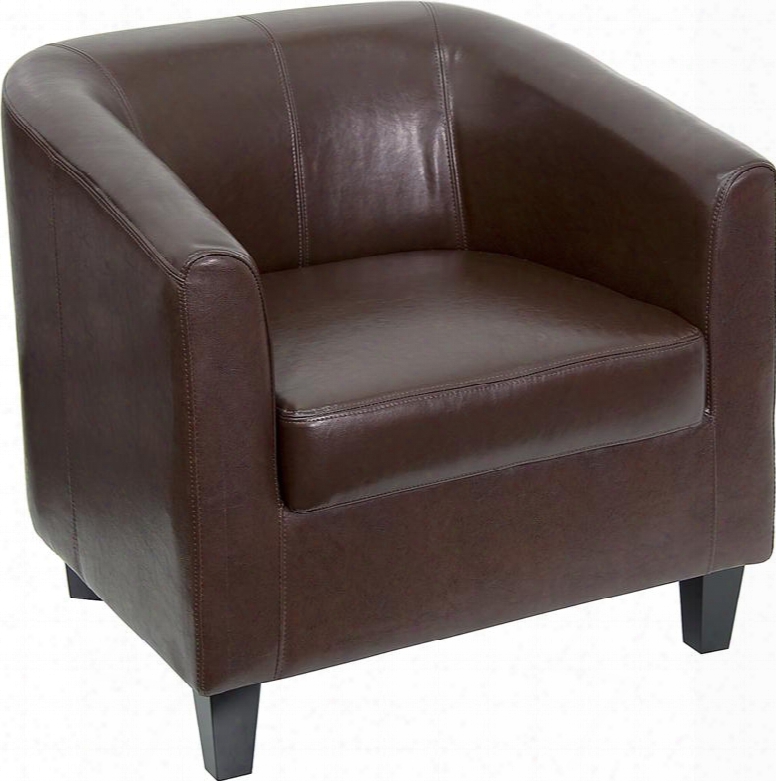 Bt-873-bn-gg Brown Leather Office Guest Chair / Reception