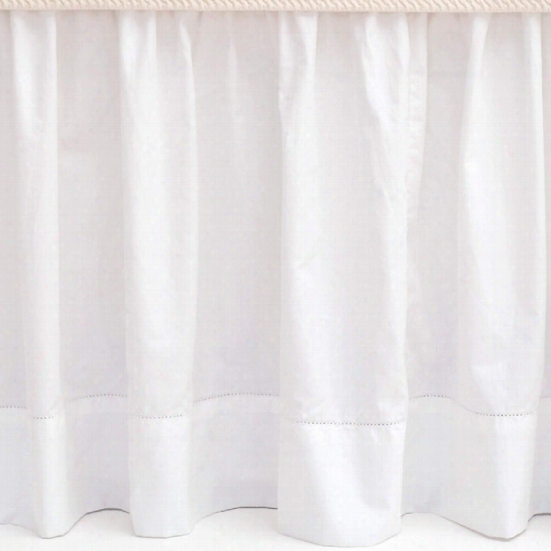 Classic Hemstitch White Bed Skirt Design By Pine Cone Hill