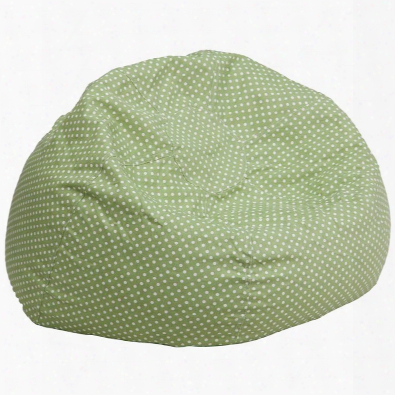 Dg-bean-large-dot-grn-gg Oversized Green Dot Bean Bag