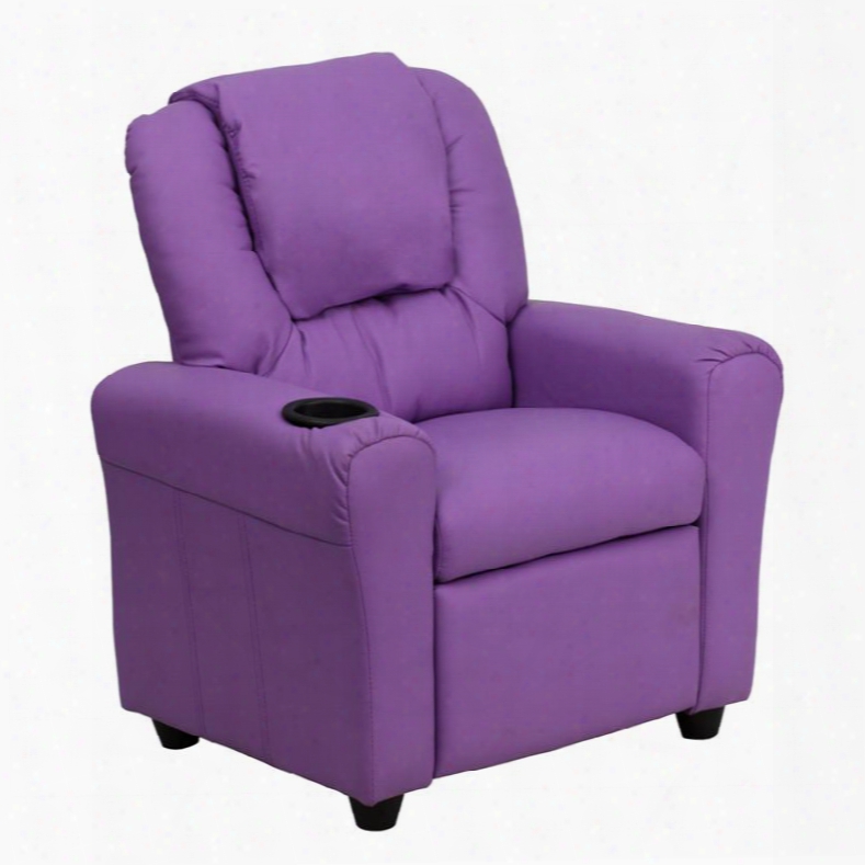 Dg-ult-kid-lav-gg Contemporary Lavender Vinyl Kids Recliner With Cup Holder And