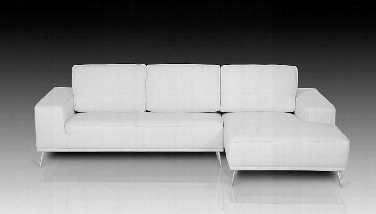 Dima Elite Collection Vgdielite-wht 108" 2-piece Italian Leather Partial Sofa With Left Arm Facing Sofa And Right Arm Facing Chaise In