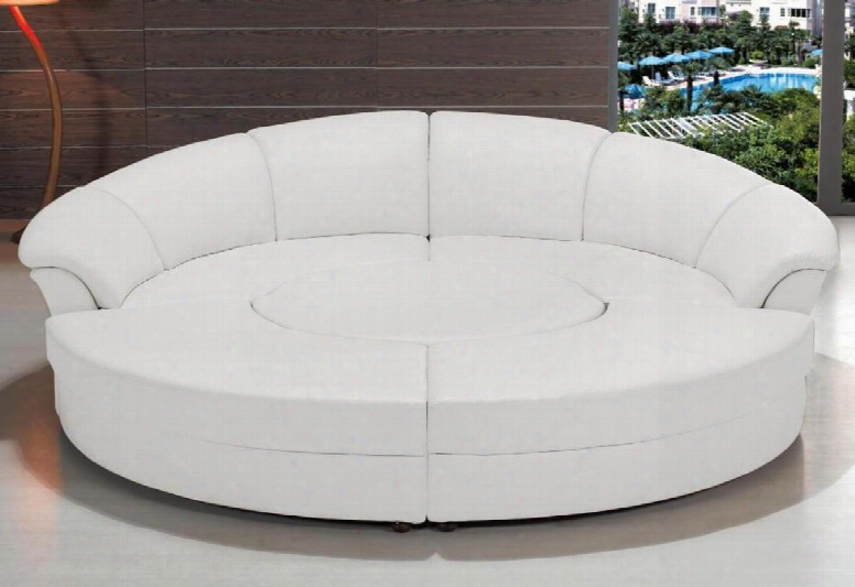 Divani Casa Circle Collection Vgev2276-1-bl 118" 5-piece Bonded Leather Circular Sectional Sofa In