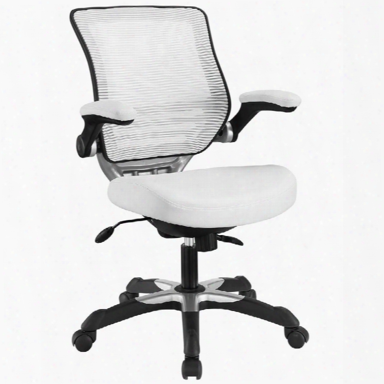 Eei-595-whi Edge Vinyl Office Chair In White