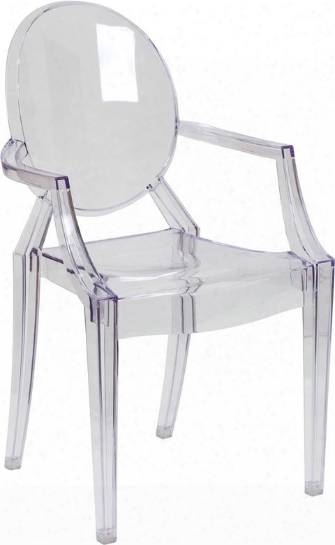 Fh-124-apc-clr-gg Ghost Chair With Arms In Transparent