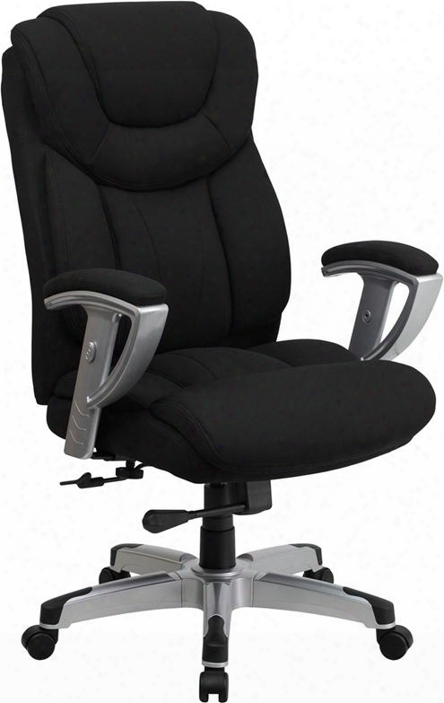 Go-1534-bk-fab-gg Hercules Series 400 Lb. Capacity Bbig & Tall Black Fabric Office Chair With