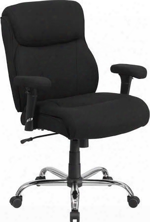 Hercules Series 400 Lb. Capacity Big & Tall Black Fabric Task Chair With Height Adjustable Arms