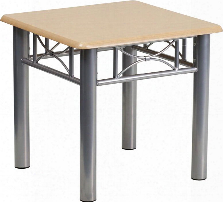 Jb-6-end-nat-gg Natural Laminate End Table With Silver Carburet Of Iron