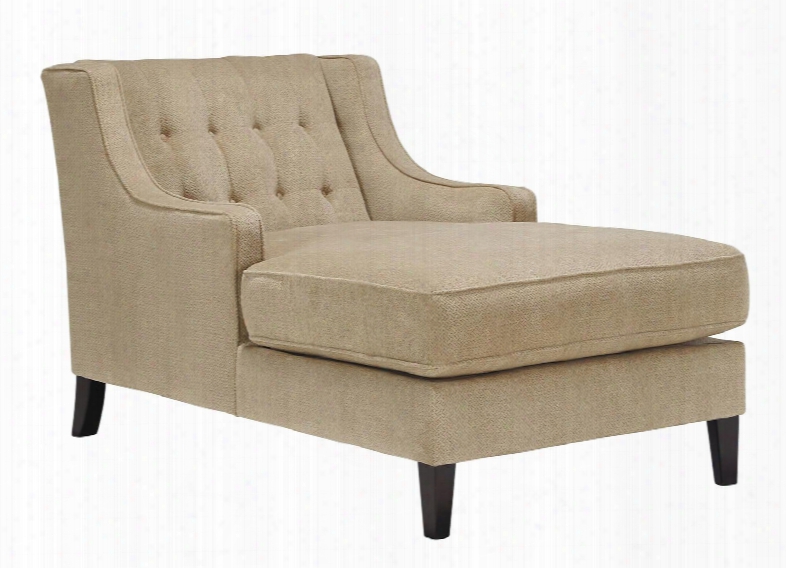 Lochian Collection 5810015 35" Chaise With Fabric Upholstery Button-tufted Details Piped Stitching Sloped Arms And Casual Style In