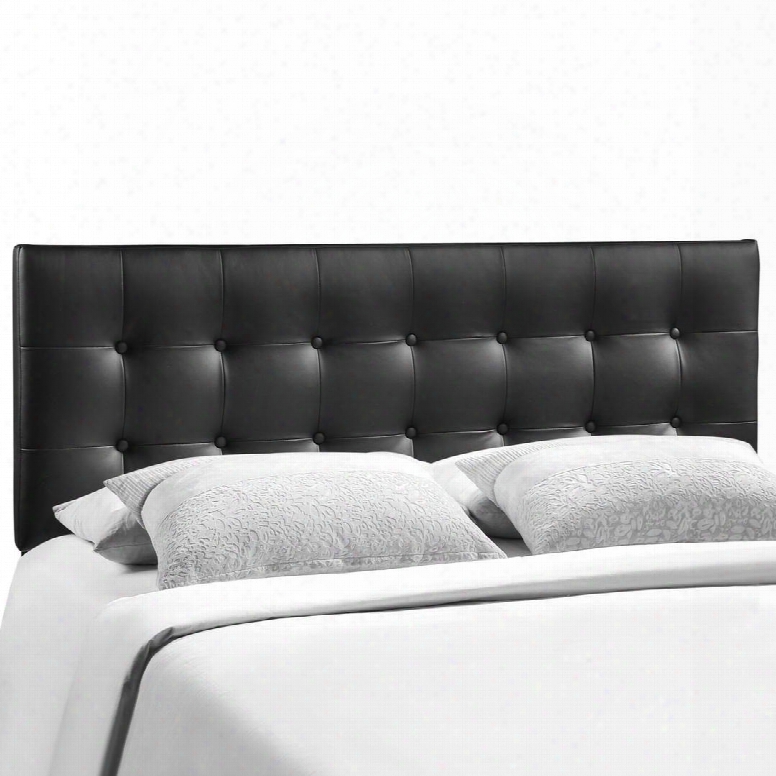 Mod-5175-blk Emily King Vinyl Headboard In Black