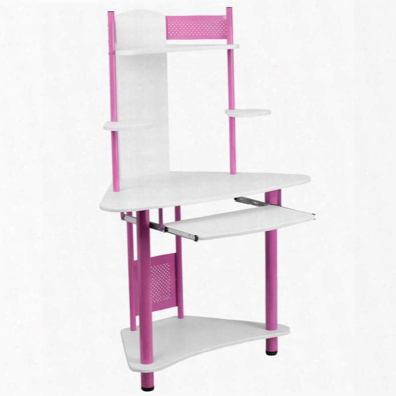 Nan-jn-2705-pk-gg Pink Corner Computer Desk With