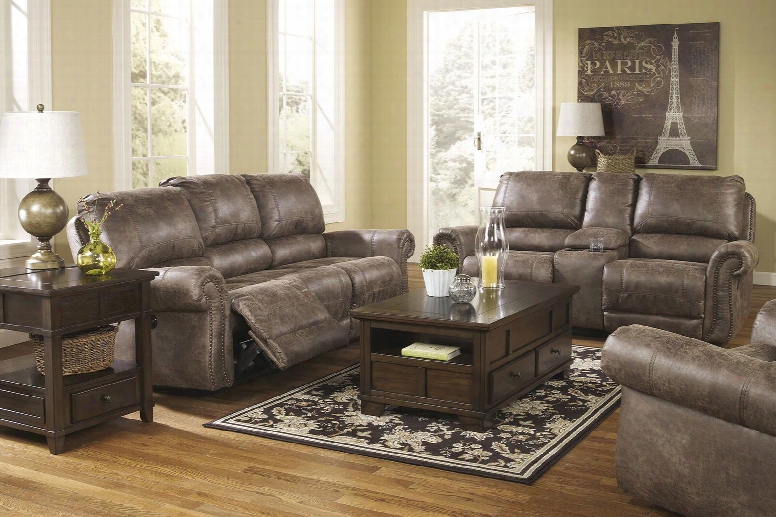 Oberson 74100pslr 3-piece Luving Room Set With Power Reclining Sofa Power Double Reclining Loveseat And Swivel Glider Recliner In Gun Smoke