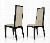 Donna Collection VGGU9007CH-BLKOAK Set of 2 Contemporary Leatherette Dining Chairs in Cream and Black