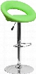 DS-811-GRN-GG 32" -40.75" Bar Stool with Swivel Seat Round-Orbit Design Chrome Base Footrest Ring Gas Lift Adjustable Height and Vinyl Upholstery in Green