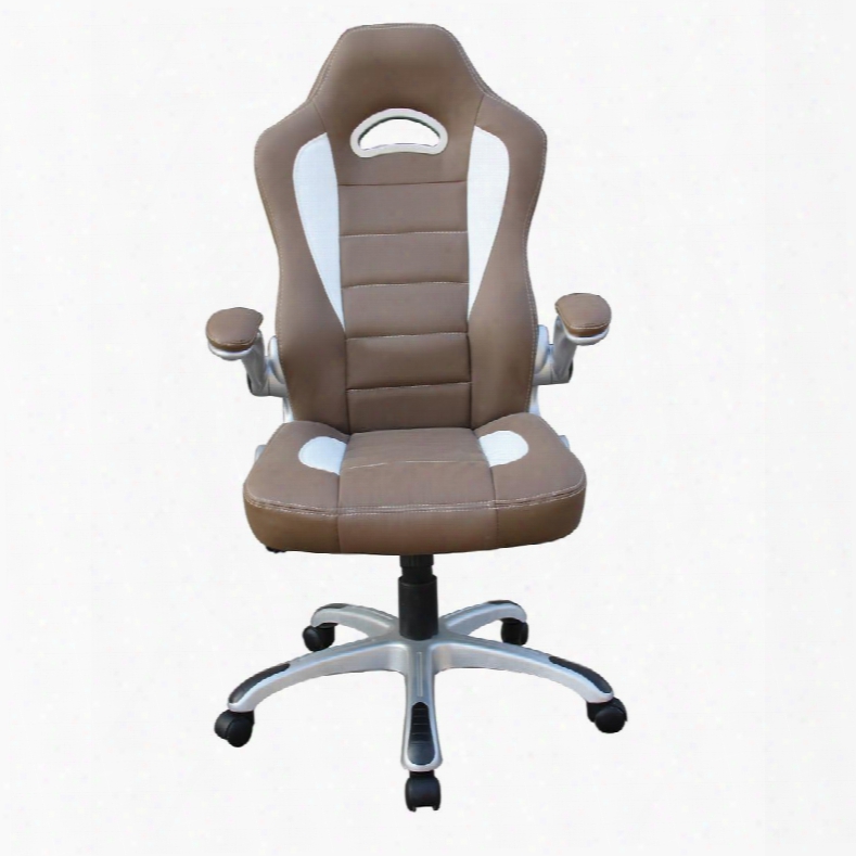 Rta-3527-cm Techni Mobili Sport Race Executive Chair With Flip-up Armrests Lockingtilt Control And Adjustable Tension Knob In Camel