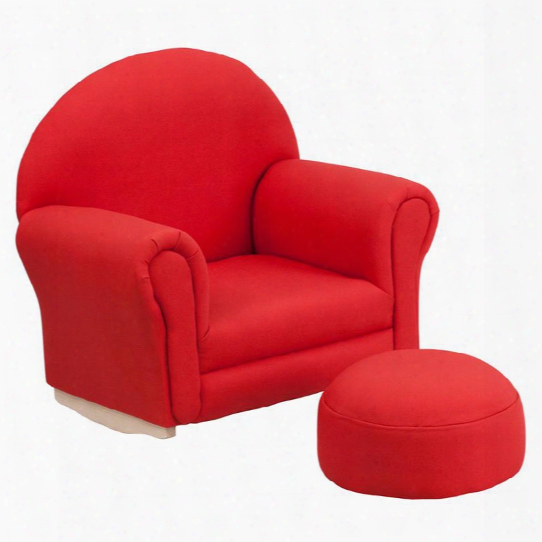 Sf-03-otto-red-gg Kids Red Fabric Rocker Chair And