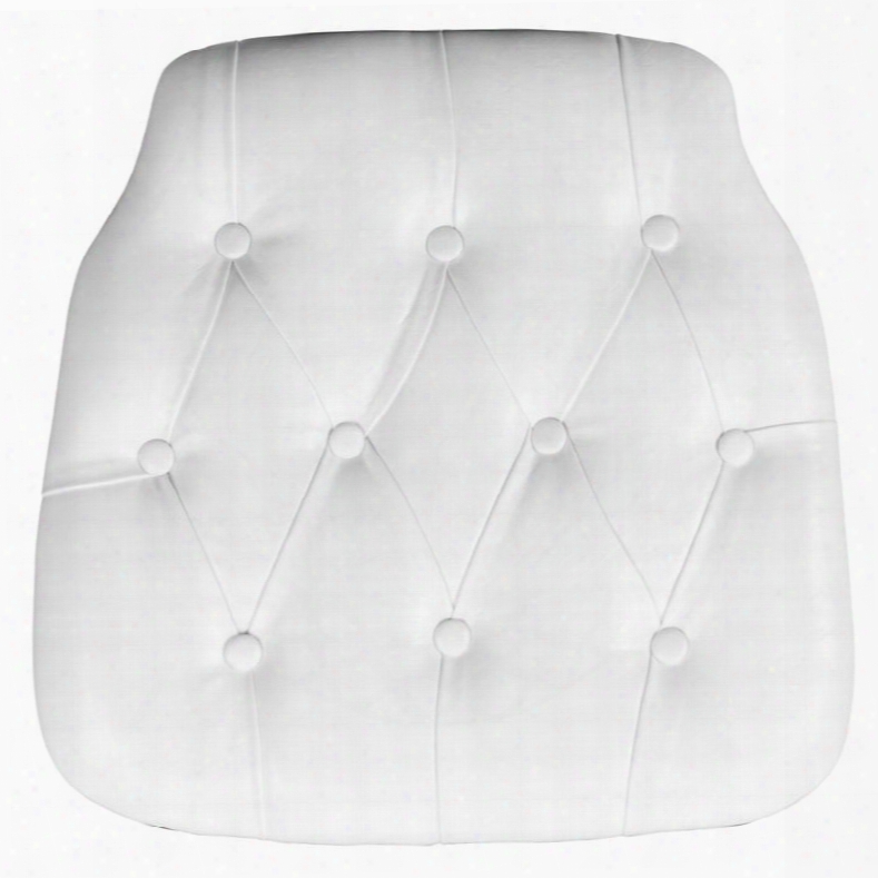 Sz-tuft-white-gg Hard White Tufted Vinyl Chiavari Chair