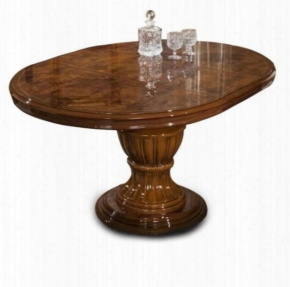 Vgaccelizabeth-round-brn Modrest Elizabeth 45" Round Extendable Dining Table With Coated Wood Lacquer And Made In Italy In Mahogany