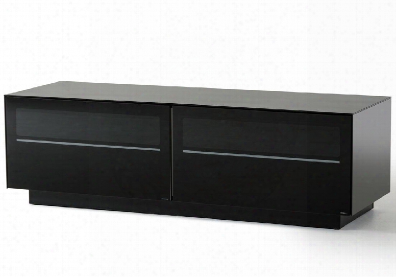 Vgbbsl8152 Modrest Carter 59" Tv Stand With 2 Drawers Shelves Metal Legs Temperd Glass And Eletrical Wire Holes In Black Lacquer