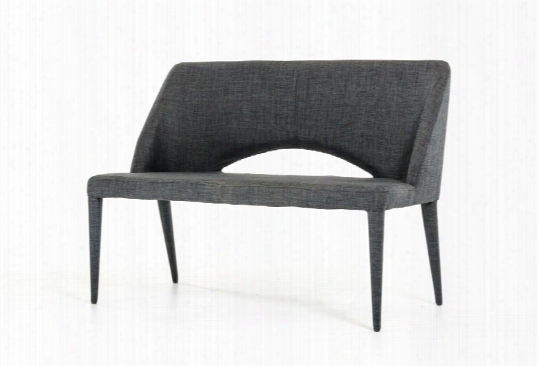 Vgeumc-8081ch Modrest Willimaette Bench With Tapered Metal Legs And Fabric Upholstery In Dark