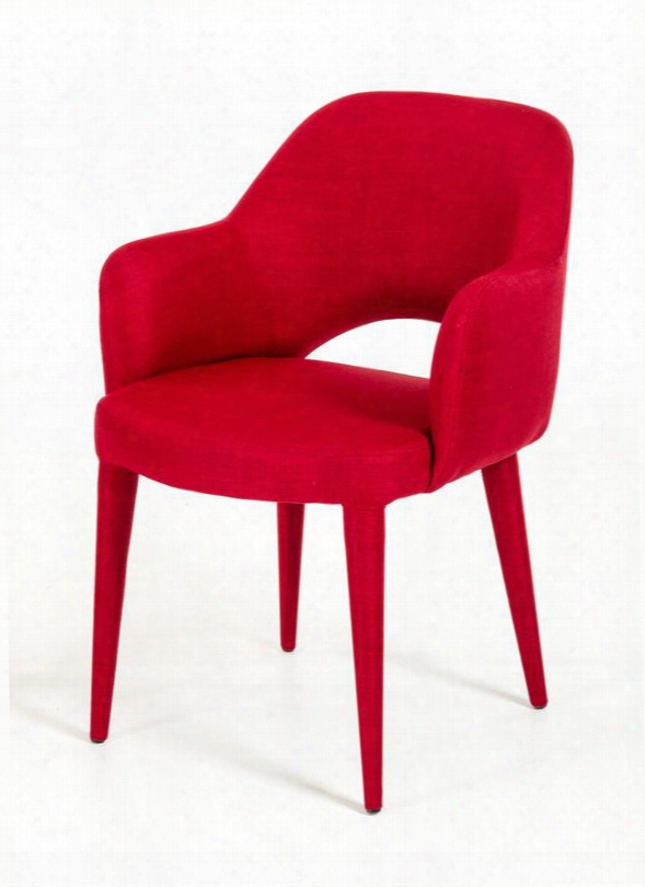 Vgeumc-8980ch-a-red Modrest Williamette Dining Chair With Armrests Steel Construction Tapered Legs And Fabric Upholstery In