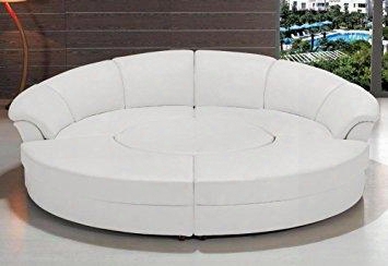 Vgev2276-1-hl Divani Casa Circle Circular Sectional 5-piece Sofa Set With Leather/leather Match Upholstery In