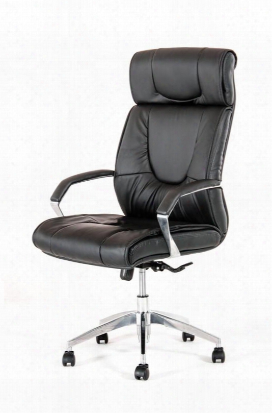 Vgfcfs-8058 Modrest Victory Office Chair With High Back Chrome Padded Armrest Gas-lift Adjustable Height Swivel Base Castors And Leatherette Upholsterg In