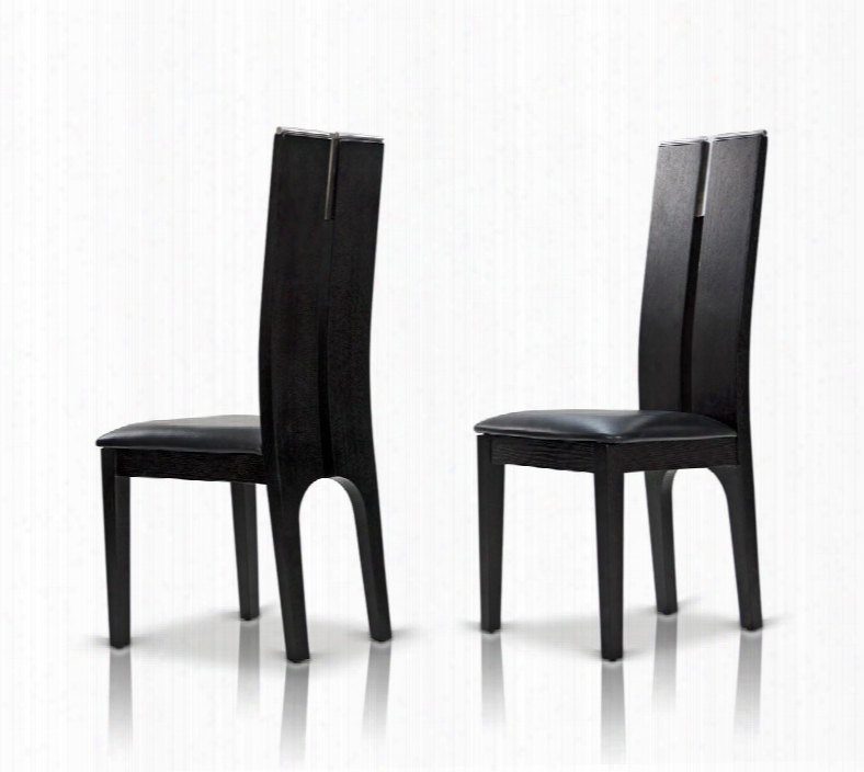 Vggujk414sch-blk Modrest Maxi Dining Chair With Tapered Legs High Back And Leatherette Upholstery In