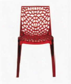 Vgiggruvyer-redtrans Modrest Gruvyer Italian Dining Chair With Stain Resistant Made In Italy And Made Of Polycarbonate In Ruby