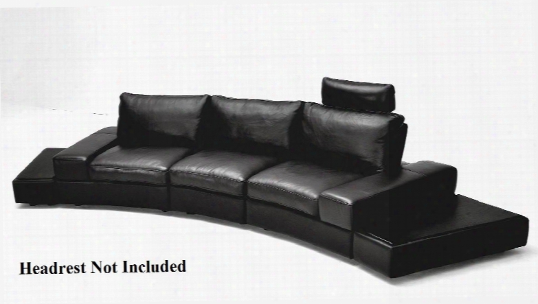 Vgkk1295b-o-blk Divani Casa Lilac Sofa Set With 3 Moveable Seats Padded Arms Curved Frame And Full Grain Leather Upholstery In