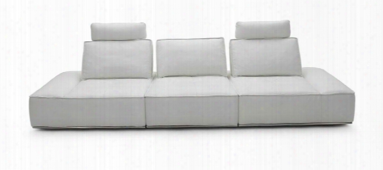 Vgkk1323-o-wht Divani Casa Orchid Sofa With Admustable Headrests Reclining Backseat And Full Italian Leather Upholstery In