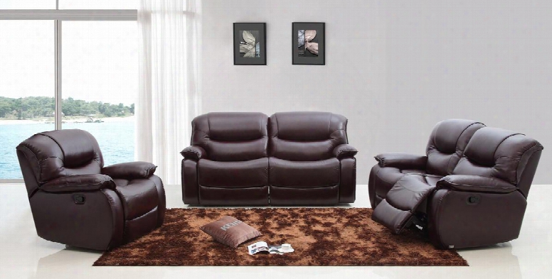 Vgkne9023-brn Divani Casa Sofa Set With Electronic Recliners Split Back Cushions And Italian Leather/leather Match Upholstery In