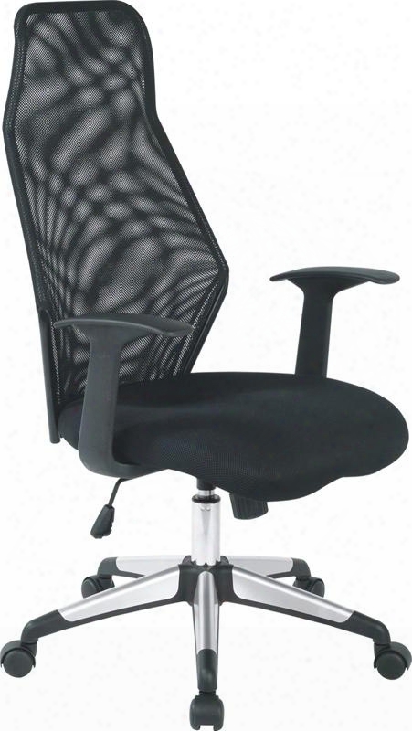 Vglfw-35-blk Modrest Garfield Swivel Office Chair With Adjustable Height Stationary Armrests Tilt Control Castors Plastic Frame And Mesh Fabric Seat In