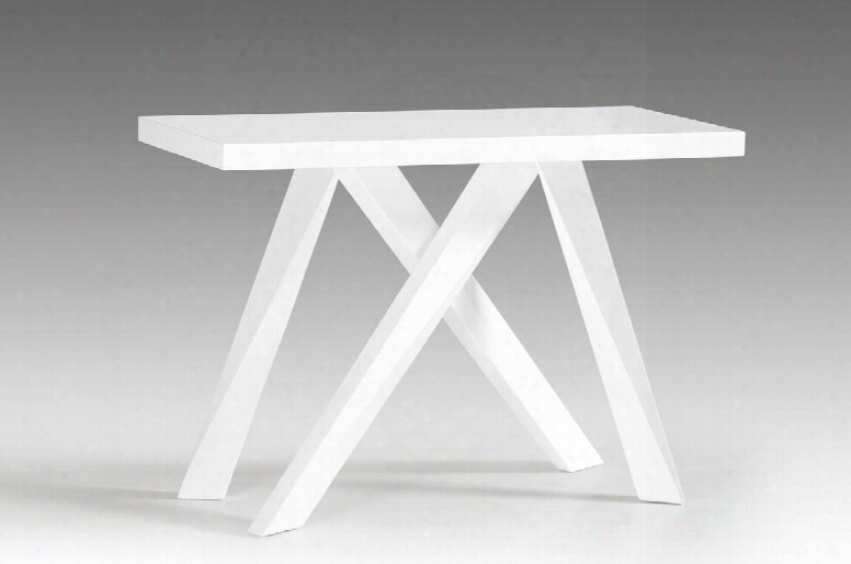 Vgvck1108 Modreest Vanguard 43" Console Table With Criss-cross Leg Pattern In White High Gloss