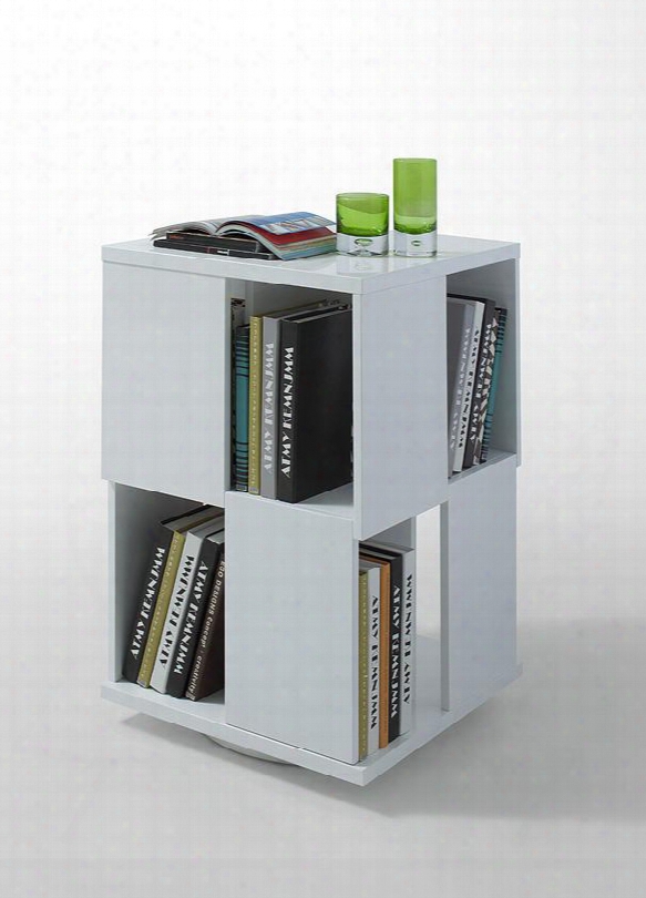 Vgwcga132 Modrest Edifice Magazine Rack With Extra Shelving In White Lacquer