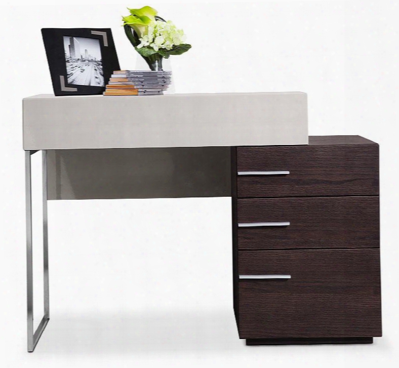 Vgwcz503 Mdorest Daytona 39" Vanity Dresser With 3 Drawers Grey Glass Top Stainless Steel Drawer Pulls And Legs In Brown Oak